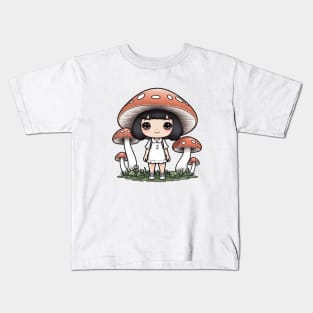 CUTE mushroom GIRL Kids T-Shirt